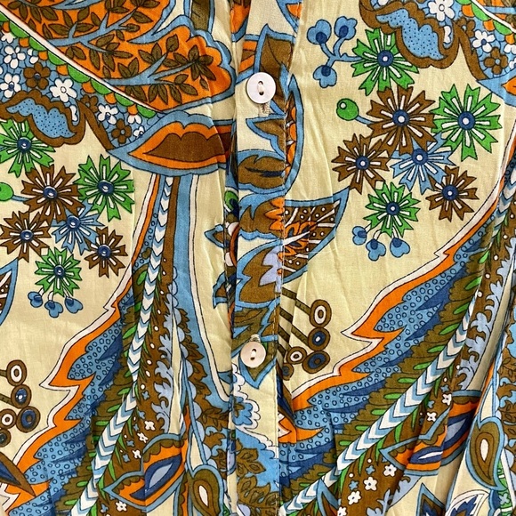 NWT! House of Harlow Boho Floral Ivory/Blue Open Tie Cami Back Maxi Dres… - Picture 7 of 10